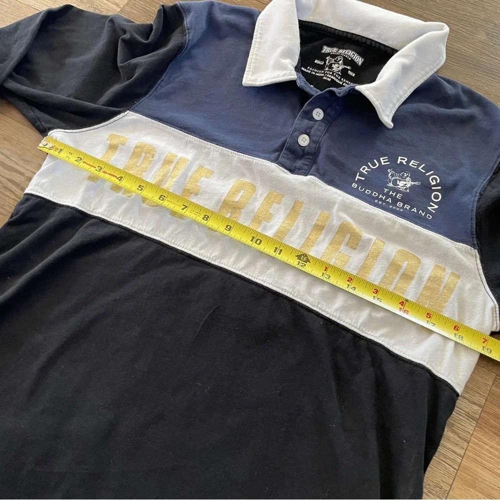 True Religion rugby preppy long sleeve shirt M